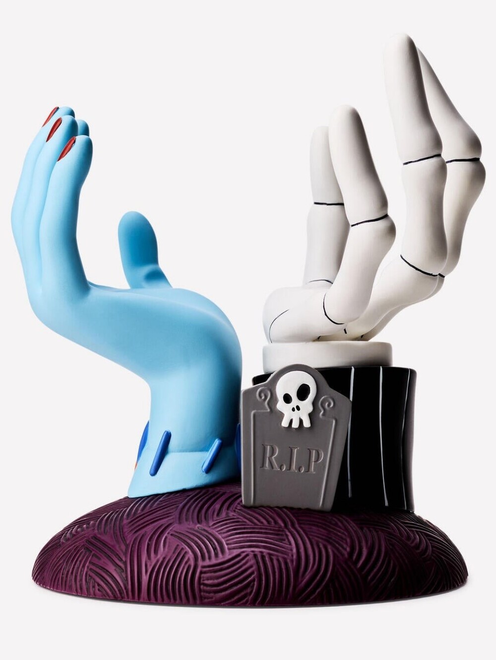 Bath & Body Works Disney Jack & Sally Halloween Hands Décor Candle Pedestal NEW